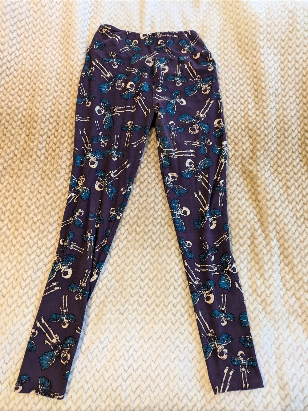 Women's Lularoe Purple Skeleton Print OS Leggings